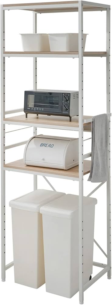 LOWYA キッチン収納 可動棚付き ホワイト 53cm Amazon｜LOWYA ロウヤ ラック キッチンラック 36段階調整 可動棚