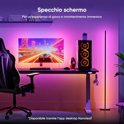 Lampada da Terra LED RGB Bianco, Piantana da Salotto Compatibile con Alexa e Matter, Sincronizzazione Musicale, 16 Milioni di Colori, 200+ Modalità Scena, per Soggiorno e Camera da Letto - Illuminazione - Immagine 7