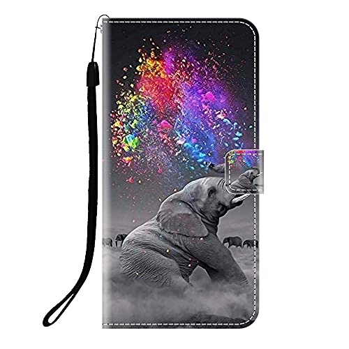 Sunrive Cover Compatibile con Huawei Y560/Huawei Y5, Custodia con Supporto di Stand e in Pelle Artificiale per Carte di Credito Portafoglio Flip Chiusura Magnetica Bumper(Q Elefante 2)