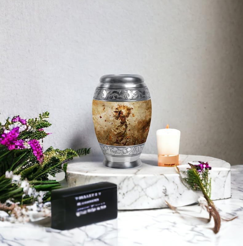 Native American Mini Urns for Funerals, 3 Inch, Small Urns for Human Ashes, Pack of 1, Little Keepsake Urn, Memorial Urn, Cremation Urn for Adults, Decorative Urn for Male & Female