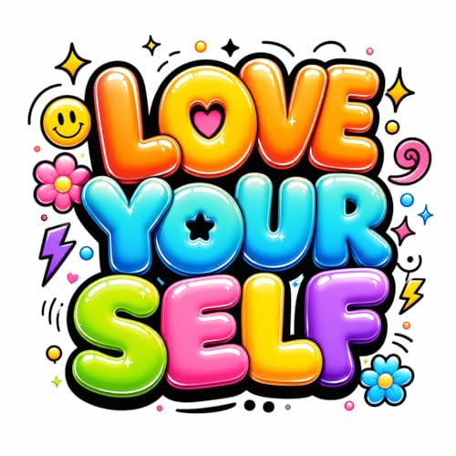 Image of Rangoli Motivational Quote Wall Sticker Self-Adhesive Waterproof Wall Decor for Living Room Bedroom Office Love Yourself Typography Wall Decal