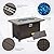 Rattaner Patio Furniture Set with 45 Inches Fire Pit 7-Piece Outdoor Sectional Patio Couch 60000 BTU Wicker Propane Fire Pit Table with No-Slip 5" Cushions and Waterproof Covers, Navy Blue