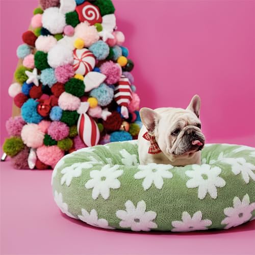 Lesure Shown on TV Donut Medium Dog Bed - Round Cat Beds Indoor Present for Calming Pets with...