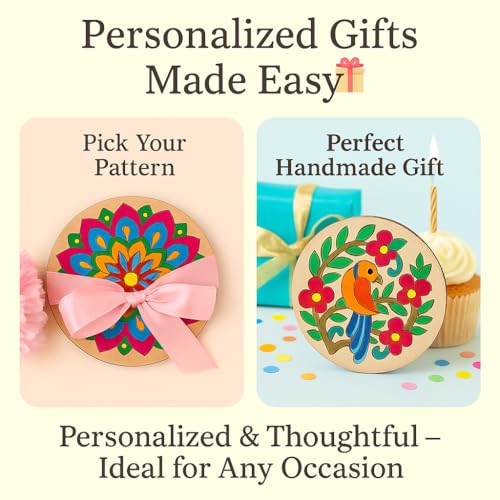 Image of Tikkitots Mandala Painting Kit with Acrylic Colours | 4 Inch Pre Marked Canvas | DIY Art for Beginners Adults & Kids | Fun Easy & Relaxing Creative Craft Set | Gifting & Home Decor