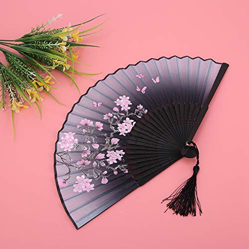 Leques de madeira Xnferty Leques dobráveis ​​de mão Vintage chinês/japonês feito à mão em seda Venti