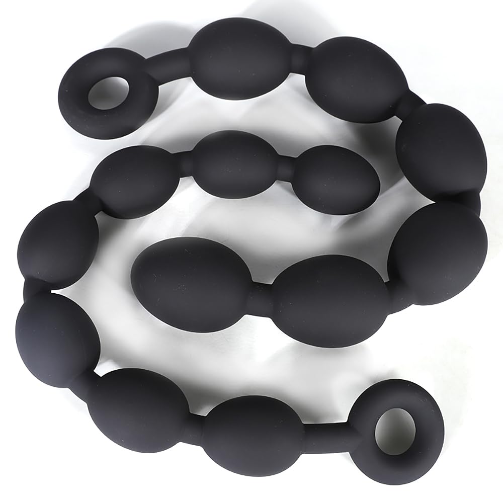 Eiförmiger Analkugeln Silikon Anal Plug Sex Toys Analplug Analspreizer Anal Beads Analkette Super Weich und Langlebig Butts Plug Dilator Adult Anal Trainer Sexspielzeug für Männer Frauen (L)