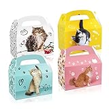 12 STÜCKE Katzen-Geschenktüten Kätzchen-Papier Goodie Candy Treat Taschen für Kinder Geburtstag...