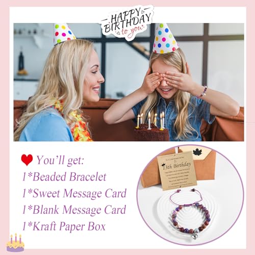 Image of 6th 7th 8th 9th 10th 11th 12th 13th Birthday Gifts for Girls Bead Bracelet for Daughter /Granddaughter /Niece /Friends /Sisters