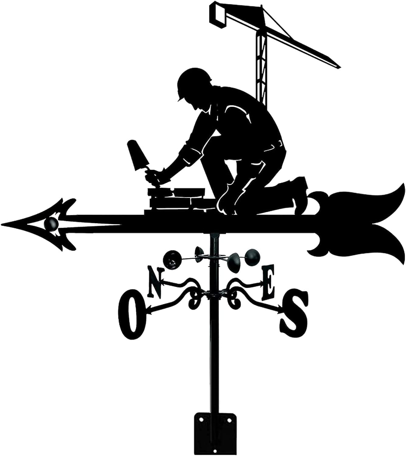 Wiatrowskaz do ogrodu, wiatrowskazy, wskaźnik kierunku wiatru, wiatrowskaz metalowy z ozdobą murarza, wiatrowskaz ogrodowy palik profesjonalne narzędzie pomiarowe dach ogrodu