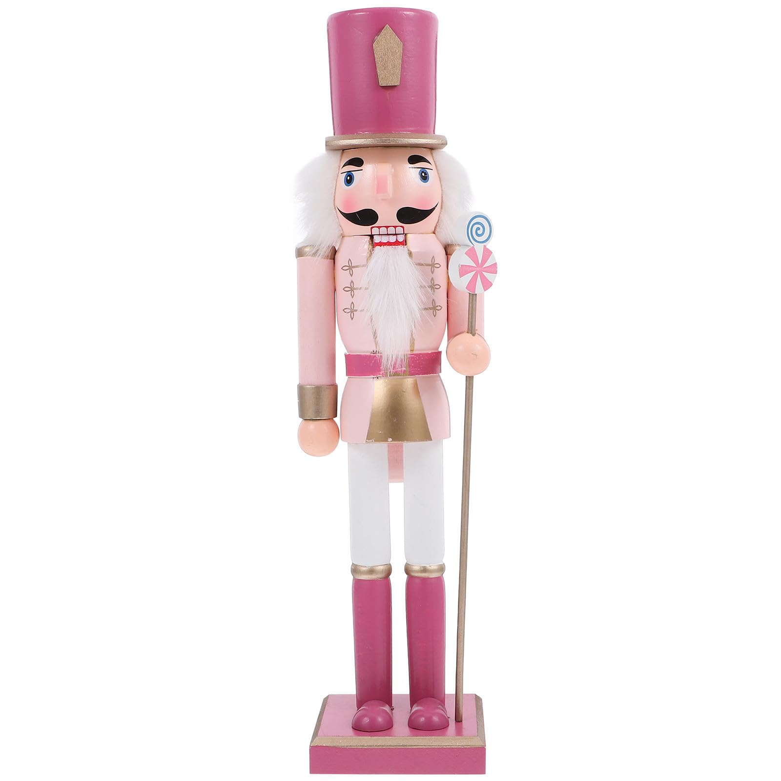 Figurine soldat en bois de 38 cm pour decoration de table de Noel artisanale