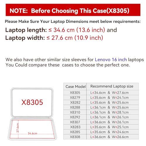 Image of Smatree Hard EVA Protective Sleeve Case Compatible for 16 inch Lenovo ThinkPad X1 PC (Unfolded), for 16 inch ASUS TUF Gaming A16 2024 FA608 Copilot+PC, 16inch Waterproof and Anti-Shock Sleeve (X8305)