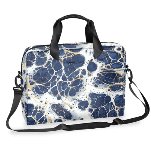 Bolsa para portátil de 15.6 y 16 pulgadas Mexpekil azul marino con textura de mármol