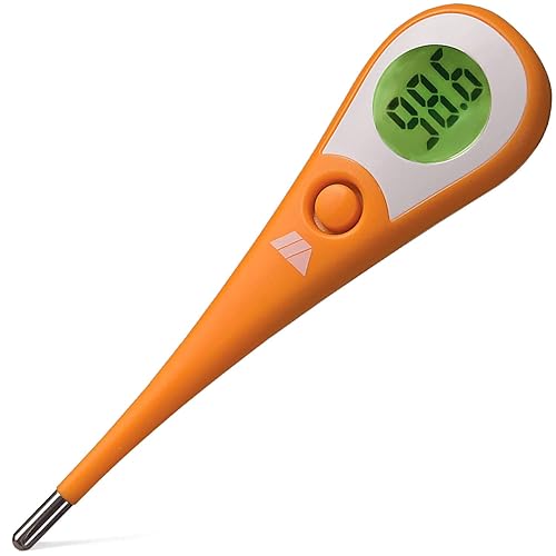 Miniatura 1 de Mabis - Termómetro digital oral con punta flexible, medición de temperatura con precisión clínica en 60 segundos, 10626, Anaranjado, 1