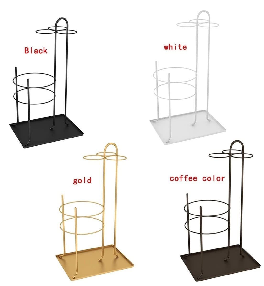 Resistente DiseñO Soporte De Paraguas De Metal Bastidores De Paraguas Almacenados 6 Marco De Paraguas Soporte De Paraguas para Bastones Bastones Paraguas Alta Durabilidad(White)