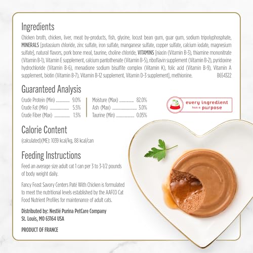 Fancy Feast Purina Savory Centers Gourmet Wet Cat Food Pate with Chicken and Gravy Center, 3 oz Cans (Pack of 48) - image 6