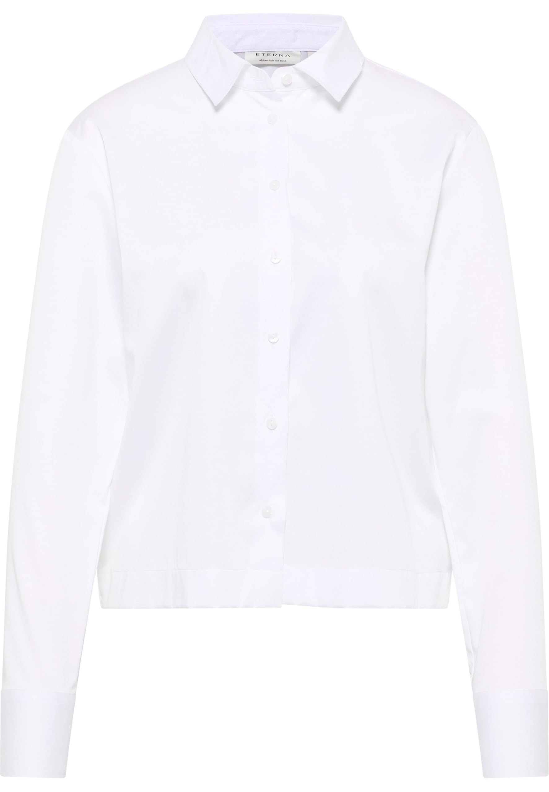 ETERNA Female Satin Shirt Bluse unifarben Oversize FIT 42_D_1/1, 1/1, weiß