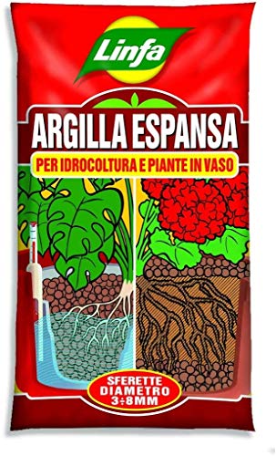 LINFA Arcilla expandida de 10 l para tierra, jardinería, flores, jarrón para drenaje de agua