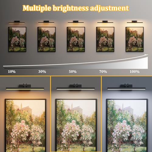 Image of Battery Operated Wall Light, 13.8'', Set of 2, Black, Remote Control | 4000mAh Cordless, Wall Light, Magnetic for Easy to Charge,Timers, Display for Gallery Living Room Bedroom