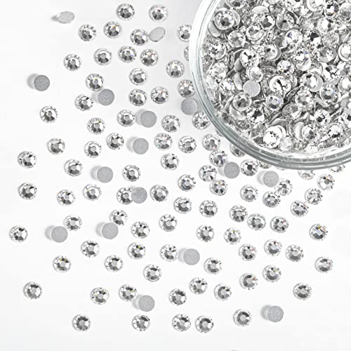 Image of Beadsland Flat Back Crystal Rhinestones Bulk, Crystal, SS6, 14400pcs | Flatback Glass Gems for Nails Crafts Clothes DIY Decoration, Glue Fix, 1.9-2.1mm