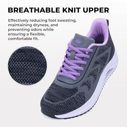 Image of SURRAY Women's Wide Width Walking Shoes - Plantar Fasciitis Arch Support Orthotic Sneakers, Comfortable Tennis Shoes for Casual Gym Workout US Size 6-11