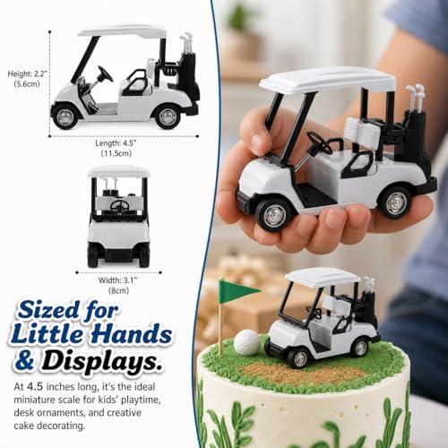 Carrito de Golf de Juguete 1:20 Escala Die Cast Metal miniatura 3