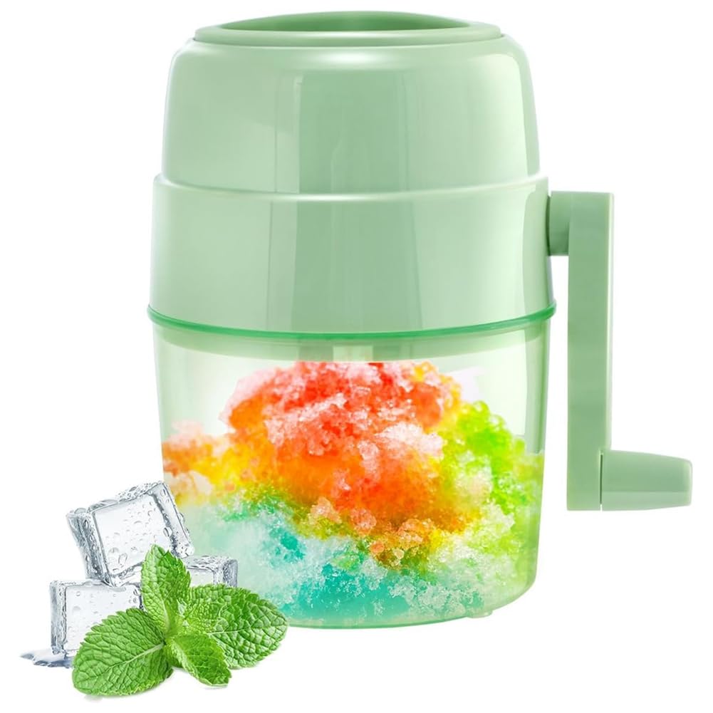 Ziiyoilh Snow Cone Machine Shaved Ice Machine Manual Ice Shaver Machine Double Stainless Steel Blade Ice Crusher