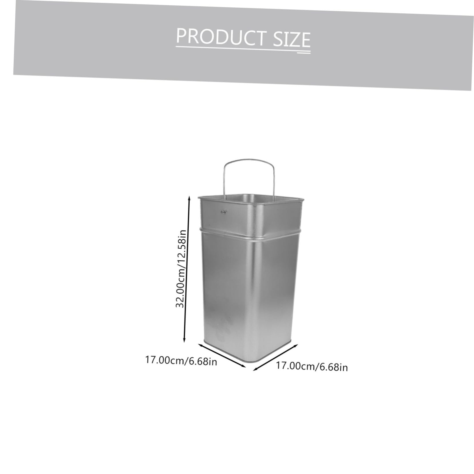 ABOOFAN Outdoor Galvanized Trash Can Bucket with Handle Multipurpose Metal Waste Bin for Gardening and Storage Easy to Clean Portable Design