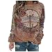 N\P Camisas de manga larga con estampado de mariposa para mujer