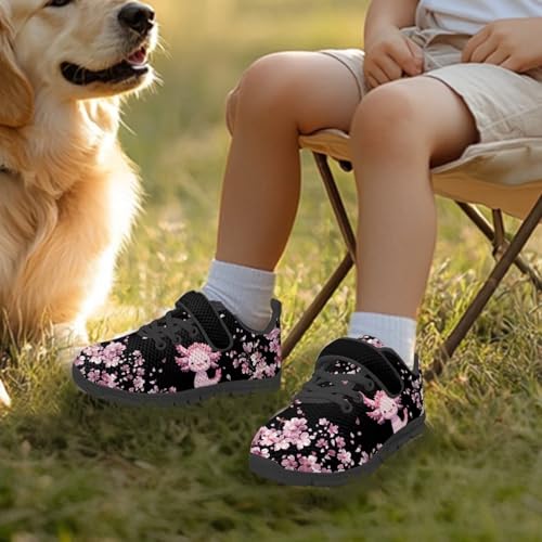Kids Sneakers Running Tennis Athletic Shoes for Boys&Girls (Little Kid/Big Kid) Cherry Blossom Axolot Pattern3
