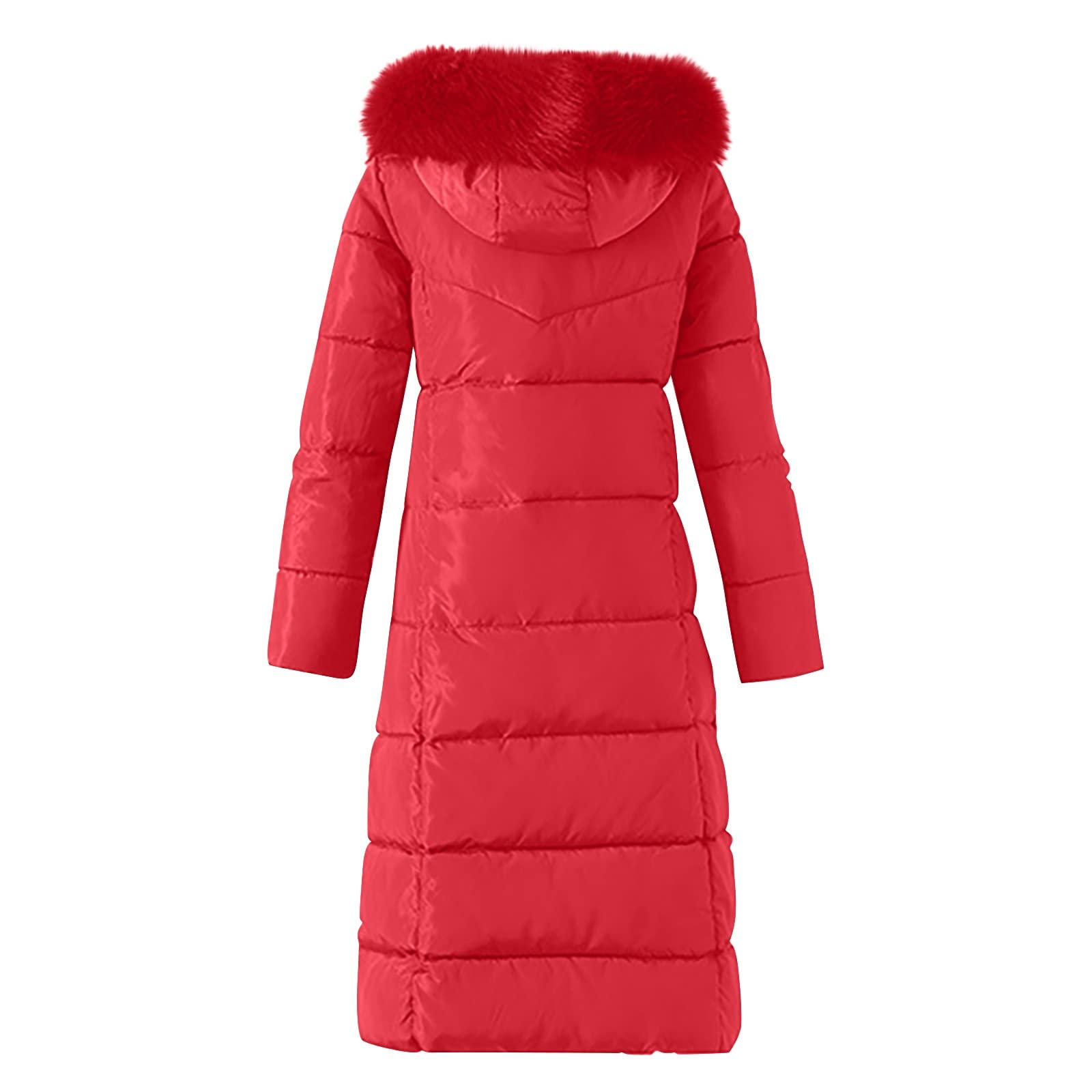 Generisch Vestiti da donna imbottiti in cotone invernale, colletto grande ispessito, grandi dimensioni, sopra il ginocchio, sottilissimo piumino lungo