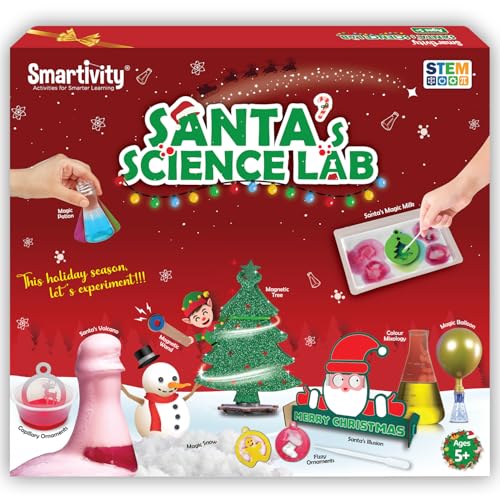 Smartivity Christmas Santa Science Lab Kit for Kids Ages 5-6-7-8-9-10 Years I 16 Amazing Holiday Science Experiments I Christmas Gift for Boys & Girls I STEM Toy (Limited Edition)