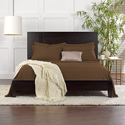 Image of Pure Bamboo Twin Sheets, Genuine 100% Organic Viscose Derived from Bamboo Bed Sheet Set, Luxuriously Soft & Cooling, Double Stitching, 2 Year Quality Promise (Twin, Coconut Husk)