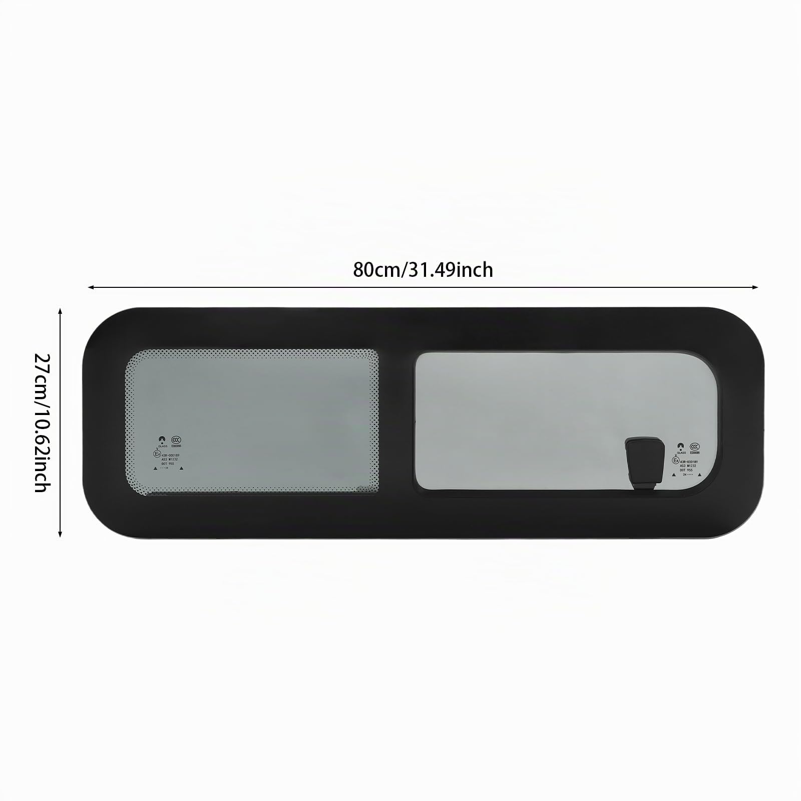 Fenêtre de camping-car, fenêtre coulissante horizontale pour campeur, vitre latérale pour camping-car, 800 x 270 mm