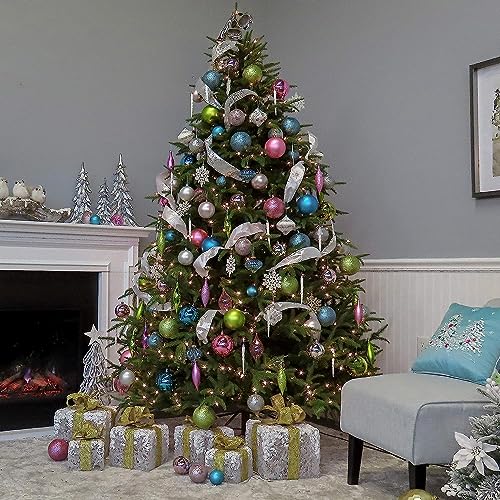 Realistic Artificial Christmas Tree with White Lights, 7.5 Feet - National Tree Company
