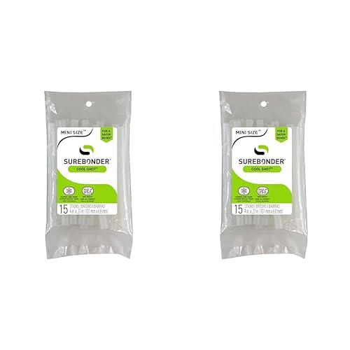 Surebonder CS15 CoolShot Barras de pegamento de baja temperatura, 4 pulgadas, 15 por paquete (FPRCS15) (paquete de 2)