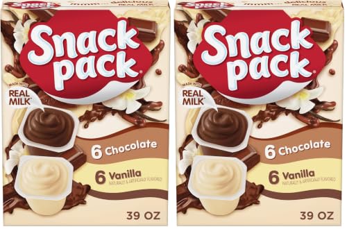 Image of Snack Pack Chocolate and Vanilla Pudding Cups FamilyPack, 3.25 Ounce (Pack of 24)