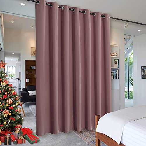 Image of RYB HOME Privacy Room Divider Curtains for Office Bedroom Separation Sound Proof Blanket for Doorway Patio Sliding Glass Door Large Window Curtains Insulating Blackout, W 100 x L 84, Wild Rose