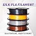 RAMBERY 3D Printer Filament Silk PLA Filament 1.75mm Silver Gold Copper Grey, 200g x 4 Spools Shiny Metallic 3D Printing Filament Dimensional Accuracy +/- 0.03 mm