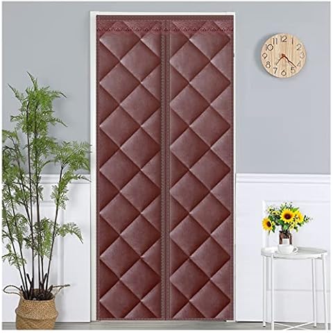AMSXNOO Magnetic Thermal Insulated Door Curtain, Thickened PU-leather Cold-resistant Household Windproof Sound Warm Insulation Curtain, Close Automaticlly for Air-conditioned Rooms Bedrooms Cover