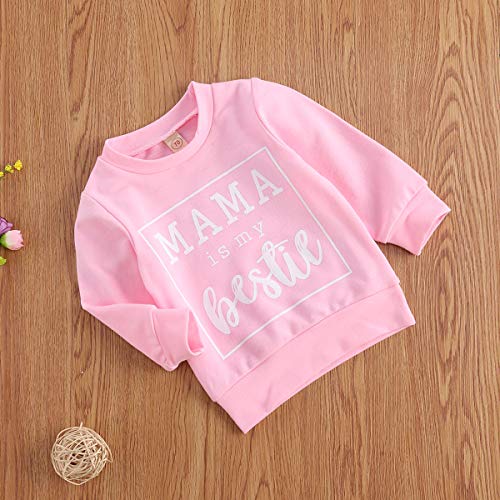 1-6T Kids Toddler Boy Girl Hoodies Pullover Dad Letter Print Sweatshirt Hooded Jersey Casual Clothes Outdoor Outfit (Pink Mama Bestie, 6-12 Months) #TOP4