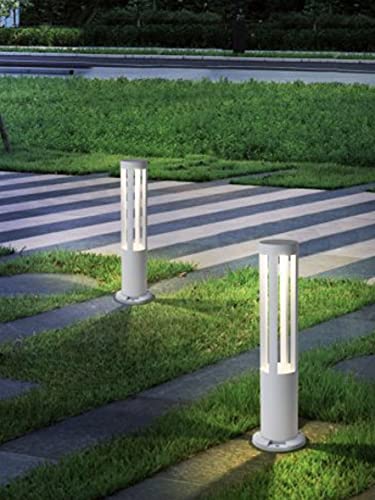 Partenopea® Lampione a led lampioncino lampada illuminazione da esterno palo da giardino pavimenti e prati per sentieri moderno CCT 1600 LM (Bianco 58,5 cm, Luce Fredda 6500K)