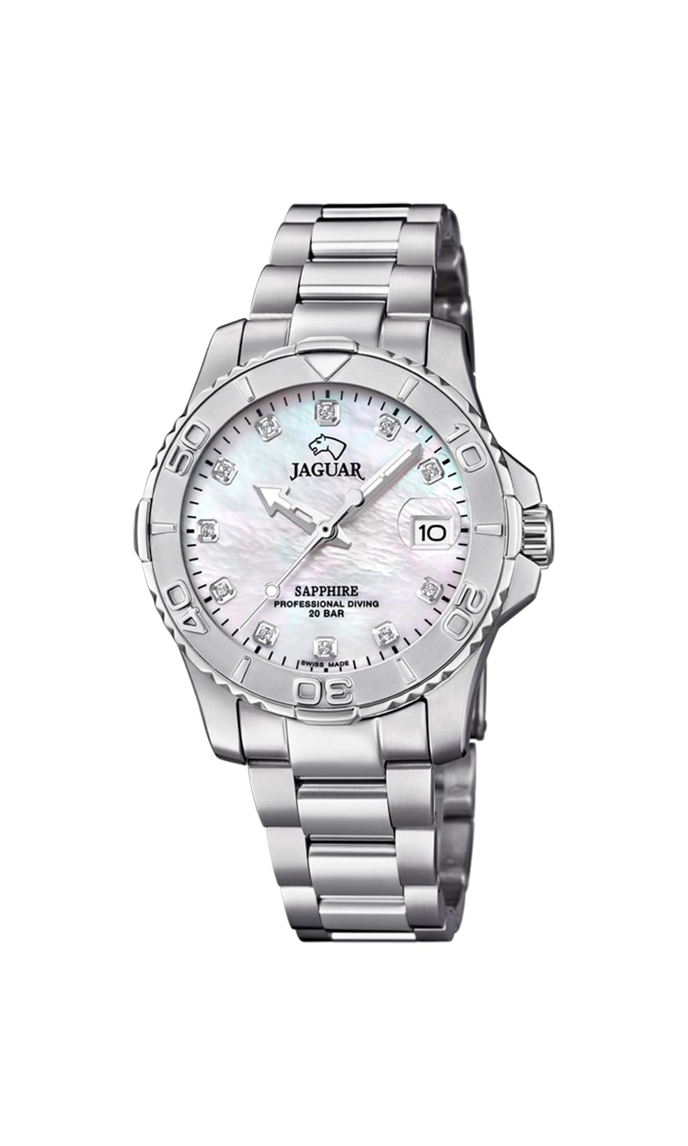 JAGUAR Woman Collection J870/1 Watch, 34 mm White case with Steel Strap for Women
