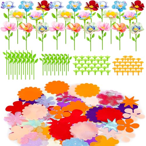 Beeyouk DIY Fabric Flower Bouquets Accessories, About 174pcs Kids Flowers Press Kit Toy Accessories,Arts & Crafts Supplies for Girls,Craft Kits for Kids 6-8 4-5 8-12