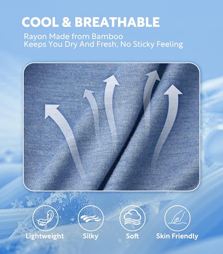 Image of DAVID ARCHY Men's Bamboo Rayon Boxers Breathable Cooling Mens Boxer Shorts with Button Fly Relaxed Fit Underwear 3 /4 /5 Pack