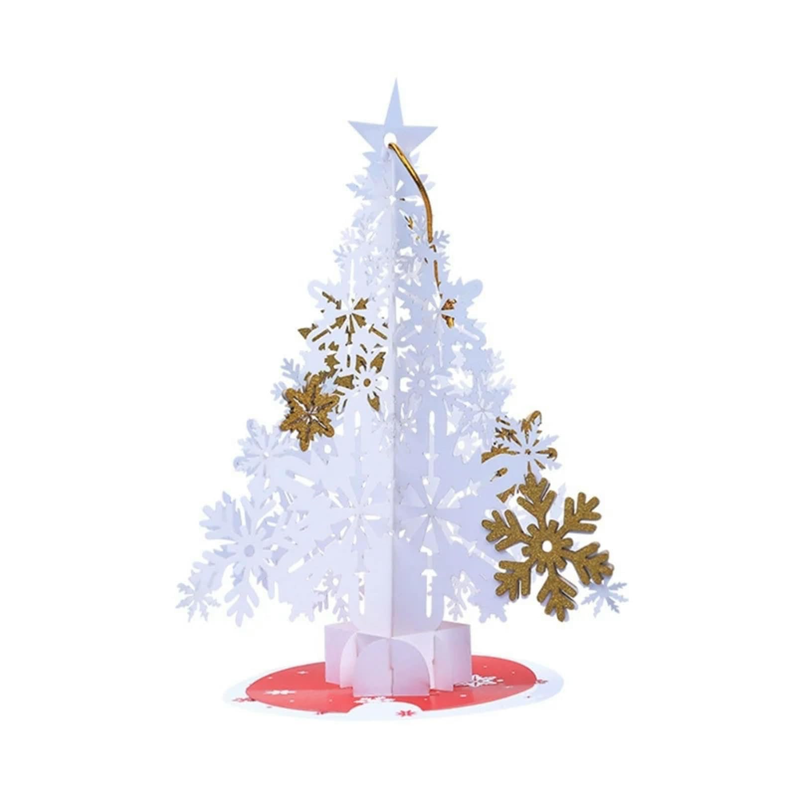 3D Popup Karten Weihnachten Schneeflocke Baum Grußkarte mit Umschlag für Neujahr Hochzeit Verlobung Einladung Postkarten