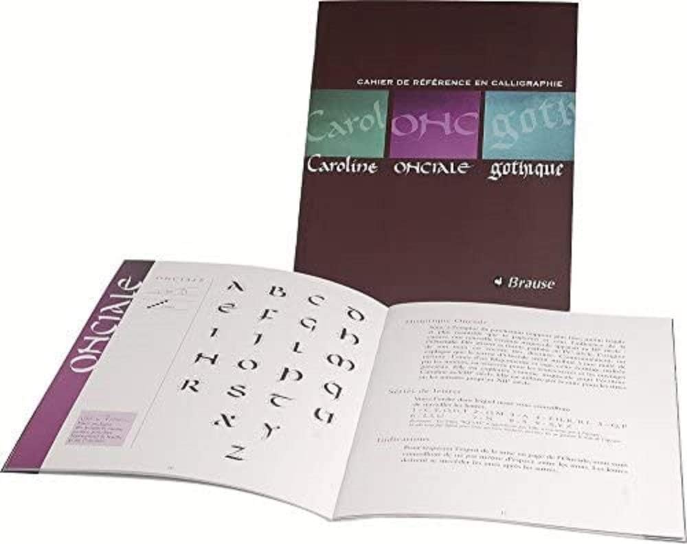 Brause 193B - Calligraphy teaching booklet (Uncial, Caroline, 21 x 16.80 x 0.20, violet