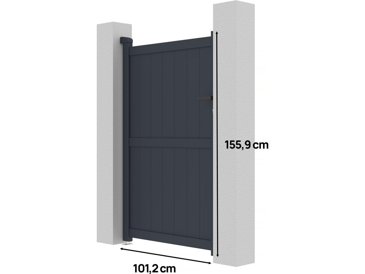 Puerta jardin Maurice - 101.2 x 155.9 cm - Gris