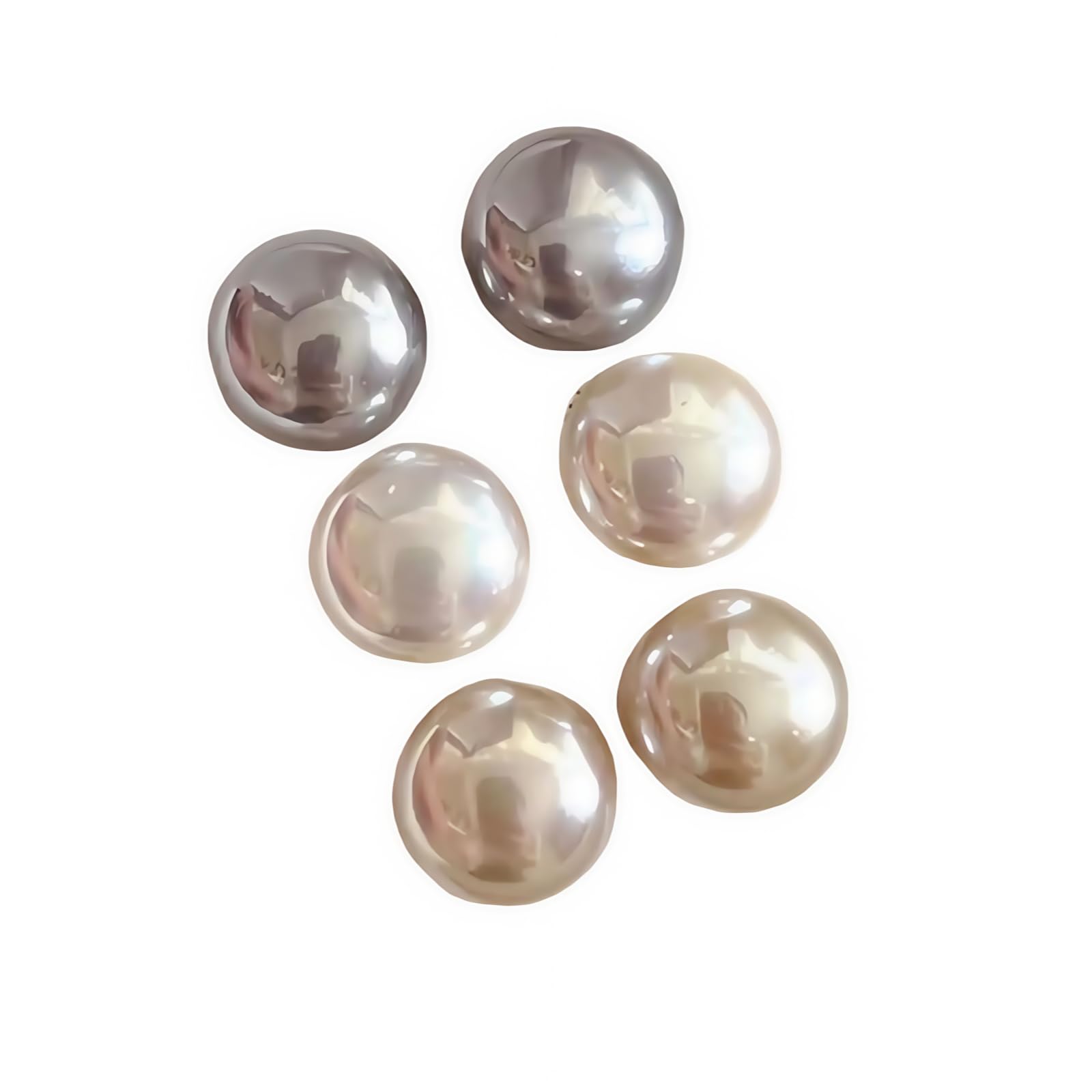 PPTAWFA Women's Three Pieces Pearl Earrings Set, S925 Silver Beige Champagne Gray 0.47 Inch Pearl Jewelry Birthstone Gift