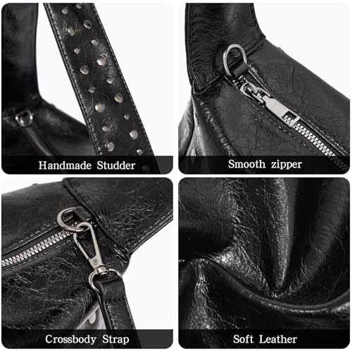 Studded Purses For Women Y2k Shoulder Bag Small Vegan Leather Handbag4