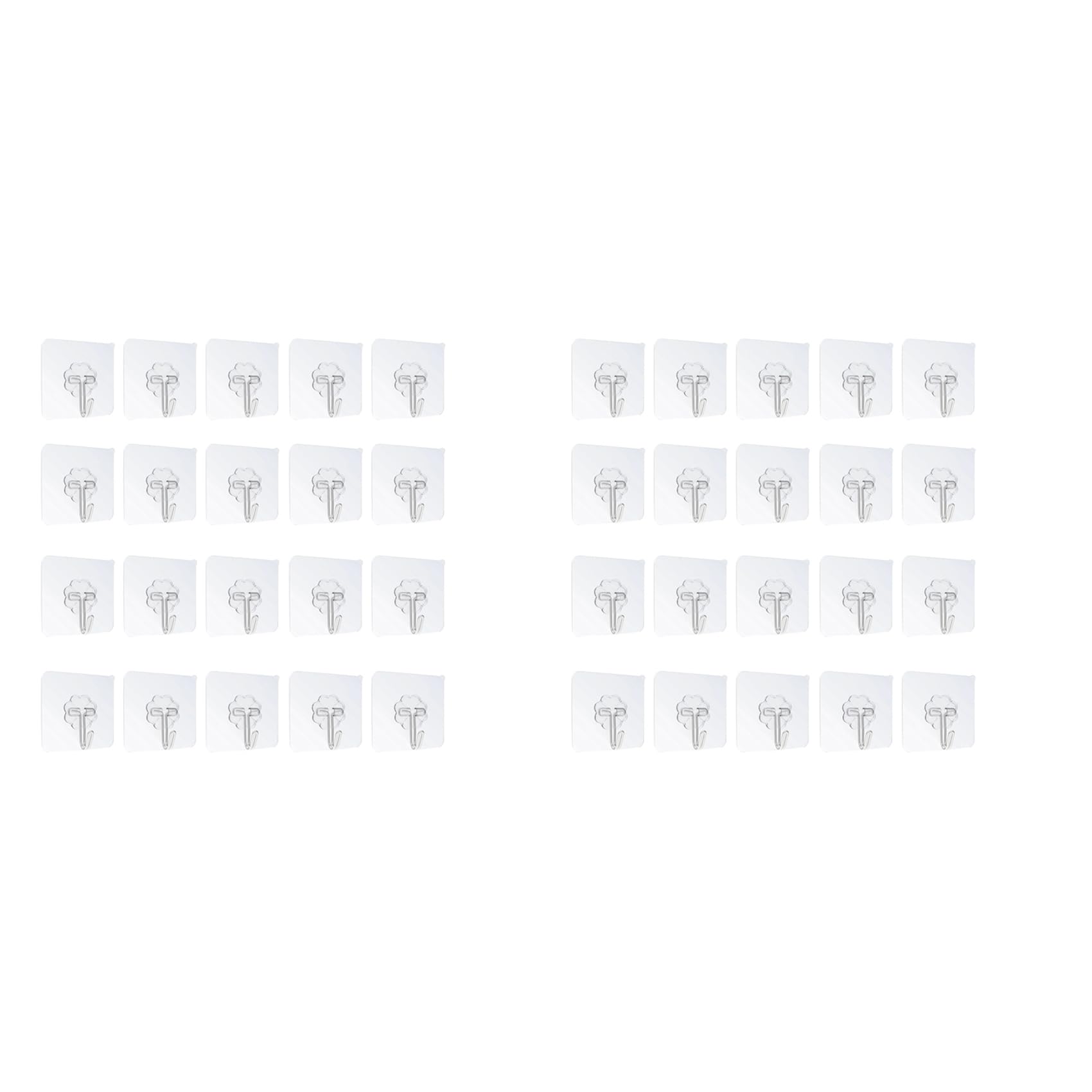 Hndhbfgrt Transparent 40Pcs Waterproof Self-Adhesive Hook Heavy-Duty Wall Hook Suitable For Home Kitchen Bathroom Punch-Free Strong Hook